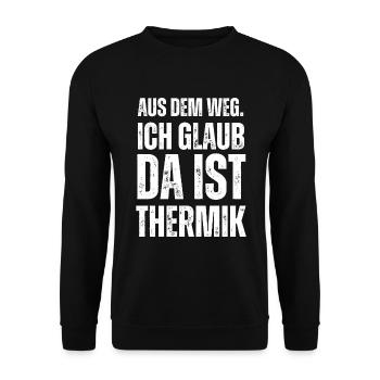 Ich Glaub Da ist Thermik RC Segelflieger - Unisex Pullover - Schwarz - Vorne - Alina (178cm) & Michal (187cm)