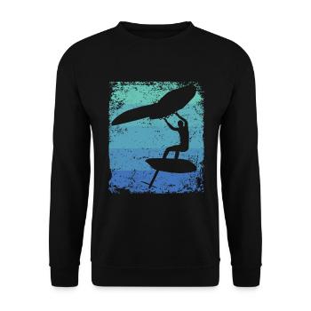 Flügelfolie Wingsurfing Retro-folie Flügel - Unisex Pullover - Schwarz - Vorne - Alina (178cm) & Michal (187cm)