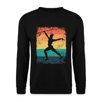 Gymnaste Baton Gymnastique Rythmique Rétro - Sweat-shirt Unisexe - noir - Devant - Alina (178cm) & Michal (187cm)