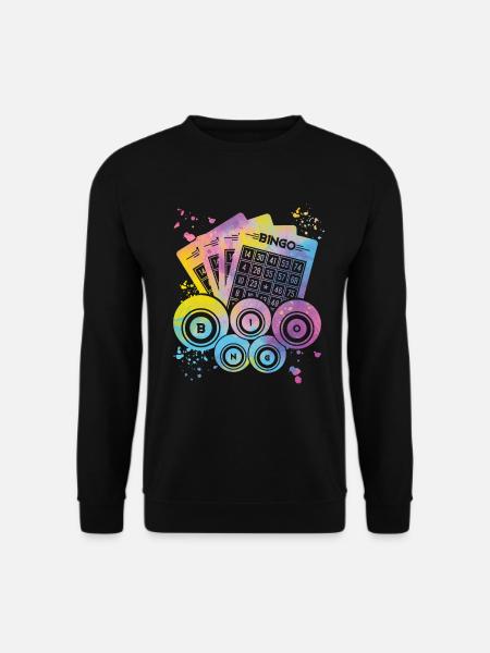 Bingo Bälle Farbsprotzer Frauen Männer Bingo - Unisex Pullover - Schwarz