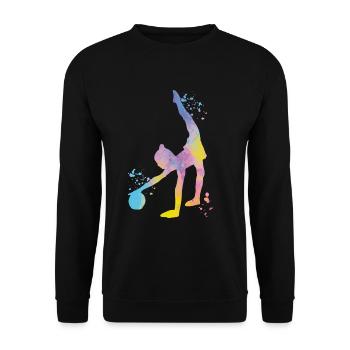 Gymnast with ball rhythmic gymnastics - Unisex Sweatshirt - black - Front - Alina (178cm) & Michal (187cm)
