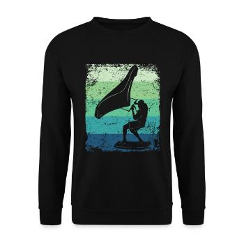 Flügelfolie Wingsurfing Retro-folie Flügel - Unisex Pullover - Schwarz - Vorne - Alina (178cm) & Michal (187cm)