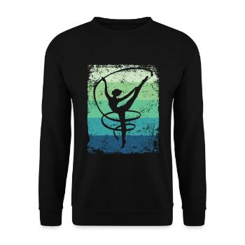 Gymnaste Gymnaste Gymnastique Rythmique Rétro - Sweat-shirt Unisexe - noir - Devant - Alina (178cm) & Michal (187cm)