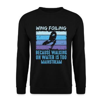Wing Foil Wingsurfing Retro Foil Wing - Unisex Sweatshirt - black - Front - Alina (178cm) & Michal (187cm)