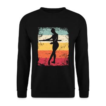 Ballet Danseuse Vintage Femme Ballerine - Sweat-shirt Unisexe - noir - Devant - Alina (178cm) & Michal (187cm)