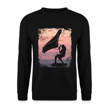 Flügelfolie Wingsurfing Retro-folie Flügel - Unisex Pullover - Schwarz - Vorne - Alina (178cm) & Michal (187cm)