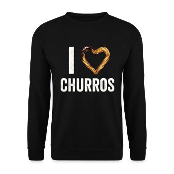 I Heart Churros Vintage Mexican Churros - Unisex Sweatshirt - black - Front - Alina (178cm) & Michal (187cm)