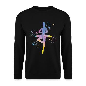 Ballet Dancer Colorsplash Ballerina - Unisex Sweatshirt - black - Front - Alina (178cm) & Michal (187cm)