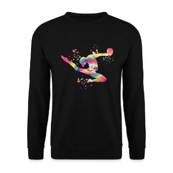 Gymnaste avec gymnastique rythmique de balle - Sweat-shirt Unisexe - noir - Devant - Alina (178cm) & Michal (187cm)