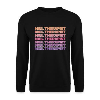 Nageltherapeutin Lustig Nailart Nail Tech - Unisex Pullover - Schwarz - Vorne - Alina (178cm) & Michal (187cm)