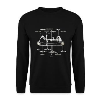 Outdoor Hunting Arch Anatomy Bow Arrow Target - Unisex Sweatshirt - black - Front - Alina (178cm) & Michal (187cm)