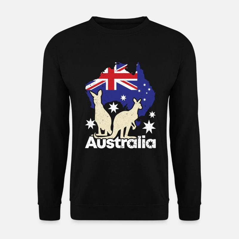 Australien-Flagge Australien-Tag Australisches Känguru - Unisex Pullover - Schwarz