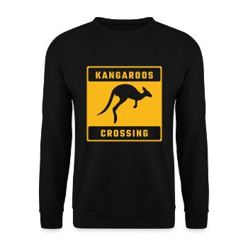Kangaroo Cross Australia Australia Day Australian - Unisex Sweatshirt - black - Front - Alina (178cm) & Michal (187cm)