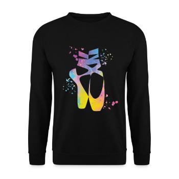 Ballet Shoes Dancer Mrs. Ballerina - Unisex Sweatshirt - black - Front - Alina (178cm) & Michal (187cm)
