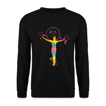 Gymnast with Hoop Rhythmic Gymnastics - Unisex Sweatshirt - black - Front - Alina (178cm) & Michal (187cm)