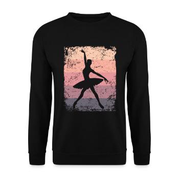 Ballet Danseuse Vintage Femme Ballerine - Sweat-shirt Unisexe - noir - Devant - Alina (178cm) & Michal (187cm)