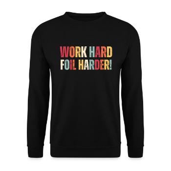 Travailler dur Foil Wing Foil Wingsurf - Sweat-shirt Unisexe - noir - Devant - Alina (178cm) & Michal (187cm)
