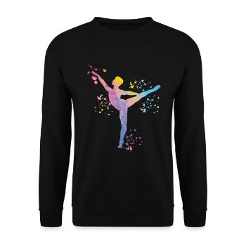 Ballett Tänzer Colorsplash Mann Ballerino - Unisex Pullover - Schwarz - Vorne - Alina (178cm) & Michal (187cm)