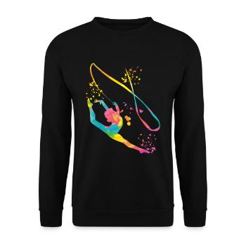 Gymnast with band Rhythmic gymnastics - Unisex Sweatshirt - black - Front - Alina (178cm) & Michal (187cm)