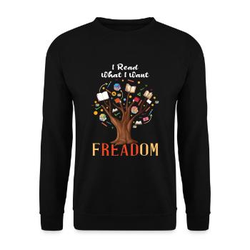 Ich habe Banned Book Freedom Book Lover Reader Tree gelesen - Unisex Pullover - Schwarz - Vorne - Alina (178cm) & Michal (187cm)