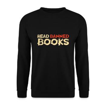 Lire Interdit Livre Sensibilisation Amoureux du livre Lire - Sweat-shirt Unisexe - noir - Devant - Alina (178cm) & Michal (187cm)