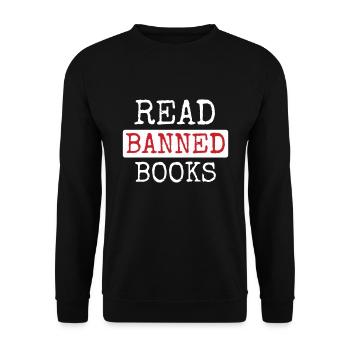 Lesen Verbotene Buchunterstützung Buchliebhaber Leser Lesen - Unisex Pullover - Schwarz - Vorne - Alina (178cm) & Michal (187cm)