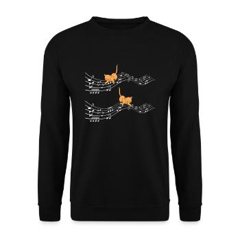 Clef Cats Playing On Musical Notes Musician - Unisex Sweatshirt - black - Front - Alina (178cm) & Michal (187cm)