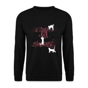Pet Cat Love Jouer des partitions de musique Musique de musicien - Sweat-shirt Unisexe - noir - Devant - Alina (178cm) & Michal (187cm)