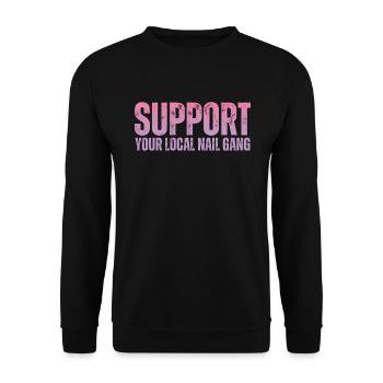Unterstützen Sie Ihren Lokalen Nail Gang Nail Tech - Unisex Pullover - Schwarz - Vorne - Alina (178cm) & Michal (187cm)