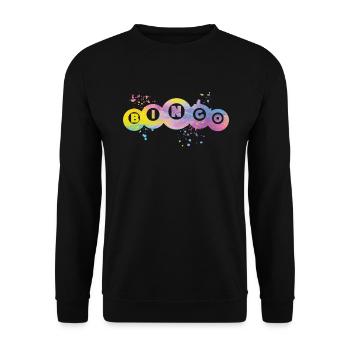 Bingo Bälle Farbsprotzer Frauen Männer Bingo - Unisex Pullover - Schwarz - Vorne - Alina (178cm) & Michal (187cm)