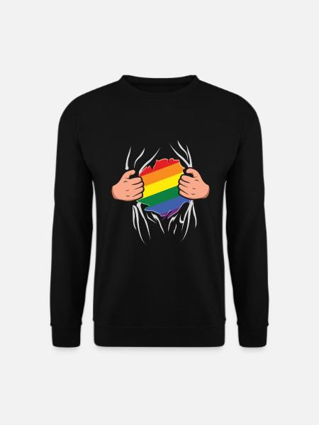 Super Gay LGBTQ Regenbogen LGBT Pride Monat - Unisex Pullover - Schwarz