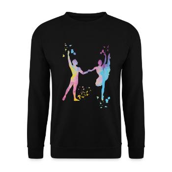 Ballet Danse Couple Femme Ballerine - Sweat-shirt Unisexe - noir - Devant - Alina (178cm) & Michal (187cm)
