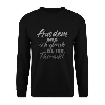 Ich Glaub Da ist Thermik RC Segelflieger - Unisex Pullover - Schwarz - Vorne - Alina (178cm) & Michal (187cm)