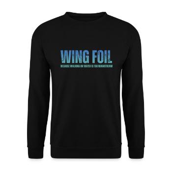 Wing Foil Wingsurfing Retro Foil Wing - Unisex Sweatshirt - black - Front - Alina (178cm) & Michal (187cm)