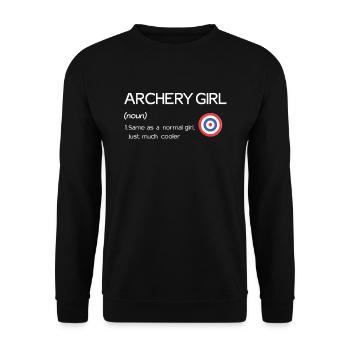 Outdoor Hunting Bow Arrow Archer Archery Girl - Unisex Sweatshirt - black - Front - Alina (178cm) & Michal (187cm)