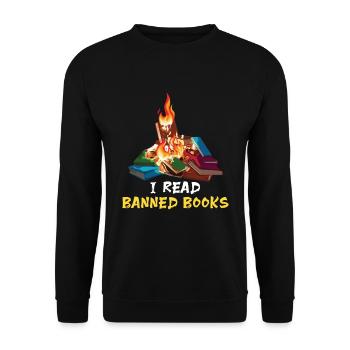 Soutien Interdit Livre Drôle Amoureux du Livre Lire - Sweat-shirt Unisexe - noir - Devant - Alina (178cm) & Michal (187cm)