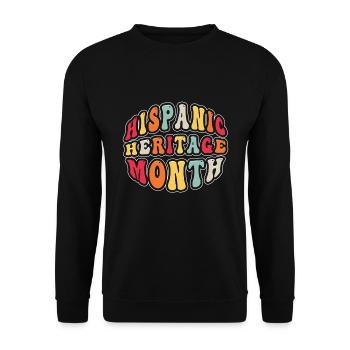 Groovy Hispanic Letters Nationales hispanisches Erbe - Unisex Pullover - Schwarz - Vorne - Alina (178cm) & Michal (187cm)