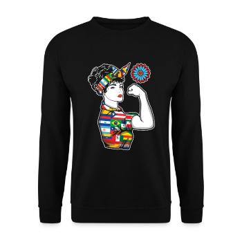 Girl Celebrate National Hispanic Heritage - Unisex Sweatshirt - black - Front - Alina (178cm) & Michal (187cm)