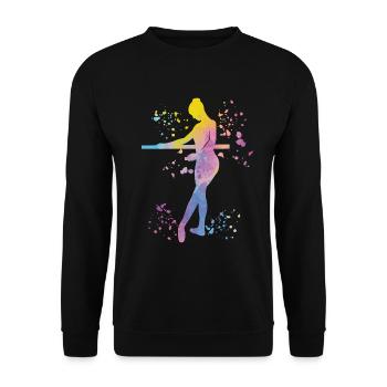 Ballet Dancer Colorsplash Ballerina - Unisex Sweatshirt - black - Front - Alina (178cm) & Michal (187cm)