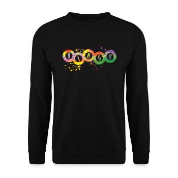 Bingo Bälle Farbsprotzer Frauen Männer Bingo - Unisex Pullover - Schwarz - Vorne - Alina (178cm) & Michal (187cm)