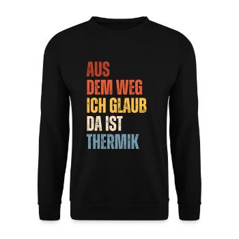 Ich Glaub Da ist Thermik RC Segelflieger - Unisex Pullover - Schwarz - Vorne - Alina (178cm) & Michal (187cm)