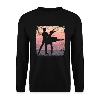 Ballett Tanz Paar Vintage Ballerina - Unisex Pullover - Schwarz - Vorne - Alina (178cm) & Michal (187cm)