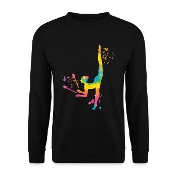 Gymnast with clubs Rhythmic gymnastics - Unisex Sweatshirt - black - Front - Alina (178cm) & Michal (187cm)