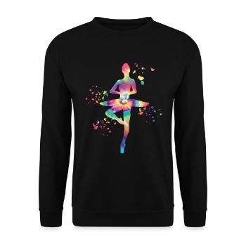 Ballet Dancer Colorsplash Ballerina - Unisex Sweatshirt - black - Front - Alina (178cm) & Michal (187cm)