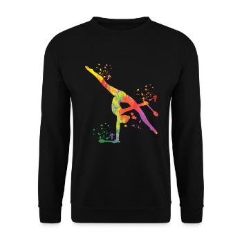 Gymnastin Mit Keulen Rhythmische Sportgymnastik - Unisex Pullover - Schwarz - Vorne - Alina (178cm) & Michal (187cm)