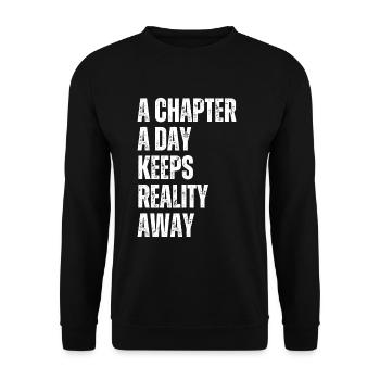Ein Kapitel Pro Tag - Lehrer Lesen - Unisex Pullover - Schwarz - Vorne - Alina (178cm) & Michal (187cm)