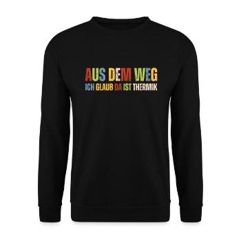 Ich Glaub Da ist Thermik RC Segelflieger - Unisex Pullover - Schwarz - Vorne - Alina (178cm) & Michal (187cm)
