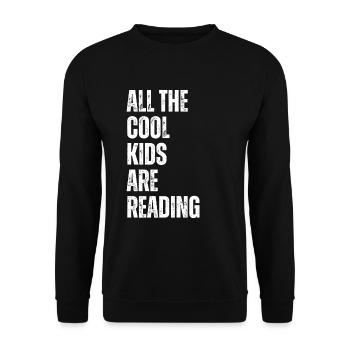 All Cool Kids Read Teachers - Unisex Sweatshirt - black - Front - Alina (178cm) & Michal (187cm)