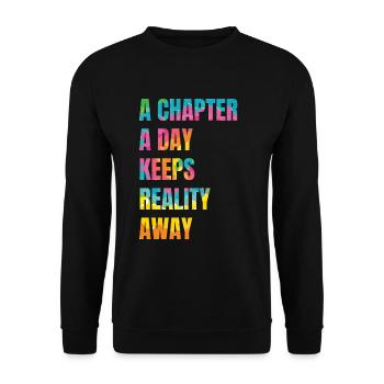 Ein Kapitel Pro Tag - Lehrer Lesen - Unisex Pullover - Schwarz - Vorne - Alina (178cm) & Michal (187cm)