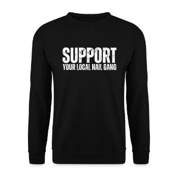 Unterstützen Sie Ihren Lokalen Nail Gang Nail Tech - Unisex Pullover - Schwarz - Vorne - Alina (178cm) & Michal (187cm)